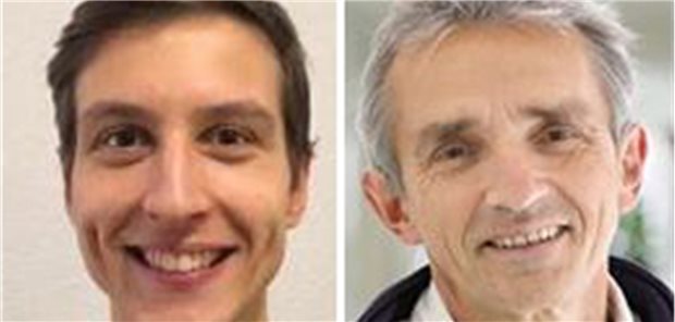 Darmkrebs-Präventionspreis 2022 vergeben Träger des Darmkrebs-Präventionspreises 2022: Links im Bild PhD-Student Rafael Cardoso und sein Doktorvater Professor Hermann Brenner vom Deutschen Krebsforschungszentrum.