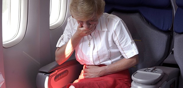 Notfälle im Flieger meist glimpflich Übelkeit und Erbrechen sind ein häufiger Grund für medizinische Notfälle im Flieger.