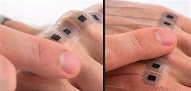 Über markante Körperstellen mobile Endgeräte intuitiv steuern Über ultradünne, elektronische Tattoos an markanten Körperstellen können Nutzer mobile Endgeräte steuern.