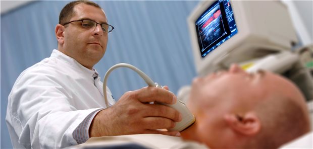 Ultraschall zur Messung der Intima-Media-Dicke in der Gefäßwand der Arteria carotis communis: Eine Verlangsamung der cIMD-Progression war in der Studie mit einer Reduktion des relativen Risikos für kardiovaskuläre Ereignisse assoziiert.