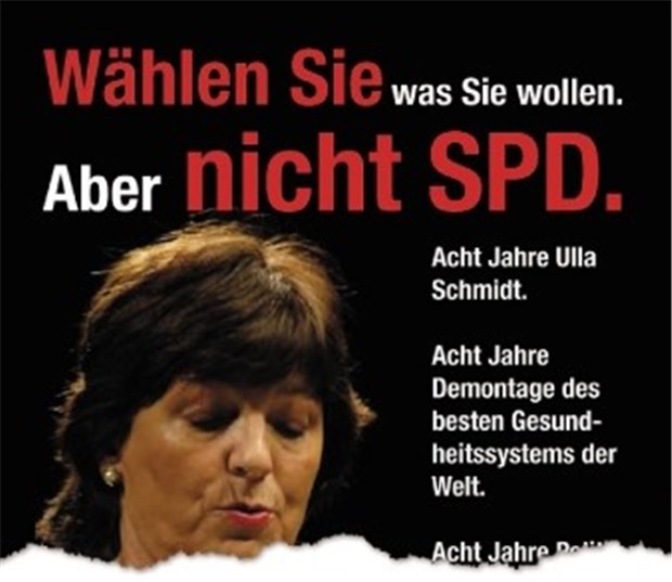 Richtige Medizin gegen gallige Medien entzweit Ärzte Umstrittene "Wahlempfehlung": Eine Ärztegruppe setzt auf Anti-SPD-Plakate.