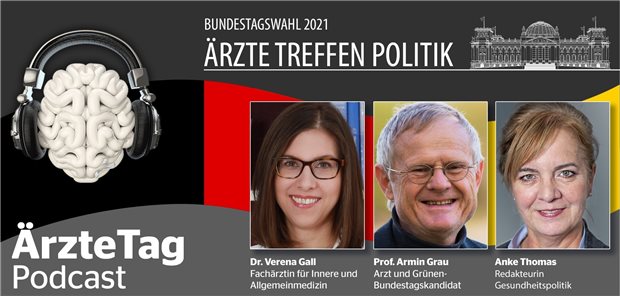 2021-Podigee-Podcast als Teaser Unter dem Motto „Ärzte treffen Politik“ bringen wir im „ÄrzteTag“-Podcast Ärzte und Gesundheitspolitiker in einen Dialog.