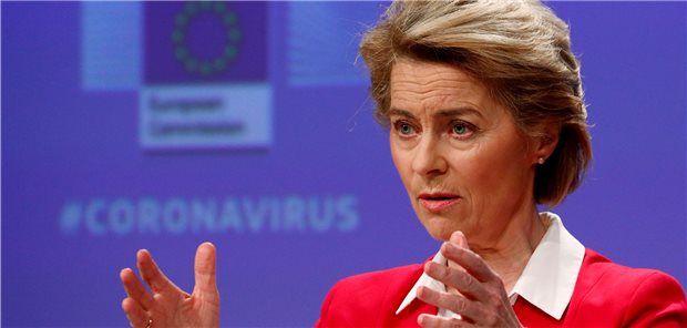 Von der Leyen hofft auf Corona-Impfstoff Ende 2020 Ursula von der Leyen, Präsidentin der Europäischen Kommission, bleibt optimistisch: Die EU spreche schon jetzt mit Herstellern über weltweite Produktionskapazitäten eines künftigen COVID-19-Impfstoffs.