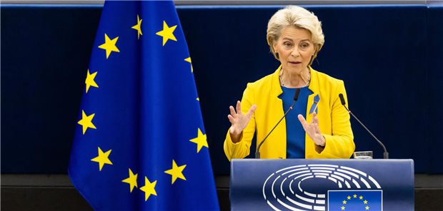 Ursula von der Leyen hält jährlichvor dem EU-Parlament  ihre Rede zur Lage der Union, zuletzt am 14. September 2022.