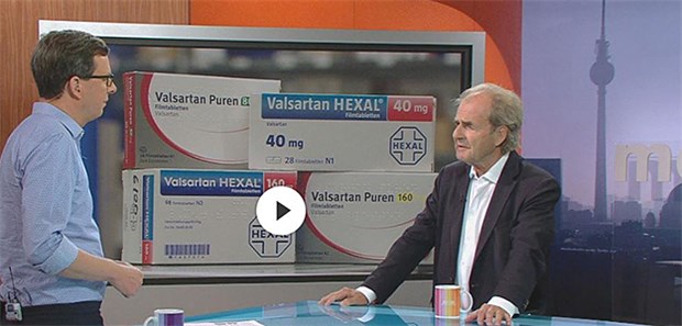 Verunreinigtes Valsartan – kein Krebsscreening nötig Valsartan-Rückruf: Prof. Thomas Meinertz (r.) äußerte sich im ZDF MoMa dazu, was Patienten beachten müssen.