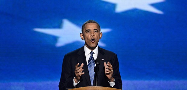 Vom Schimpfwort zum Ehrenzeichen Veter der "Versicherung für alle": US-Präsident Barack Obama aus dem Parteitag der Demokraten.