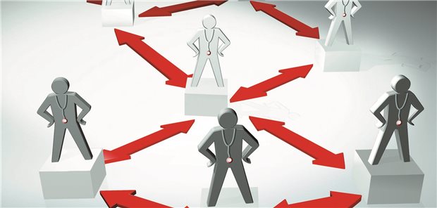 Diagramm mit einem Netz von Ärzten.