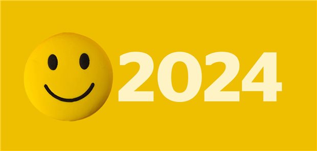 Smiley und der Schriftzug &quot;2024&quot;