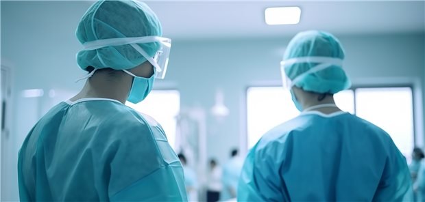 Vor der Operation: Ein Chirurg und ein Anästhesist machen sich mit der Situation vertraut.