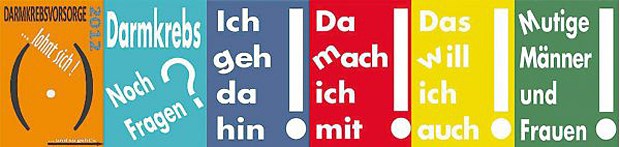 Botschafter wider den Darmkrebs Vorbildlich: Mit bunten Postkarten werben Kollegen aus Leverkusen für die Vorsorge.