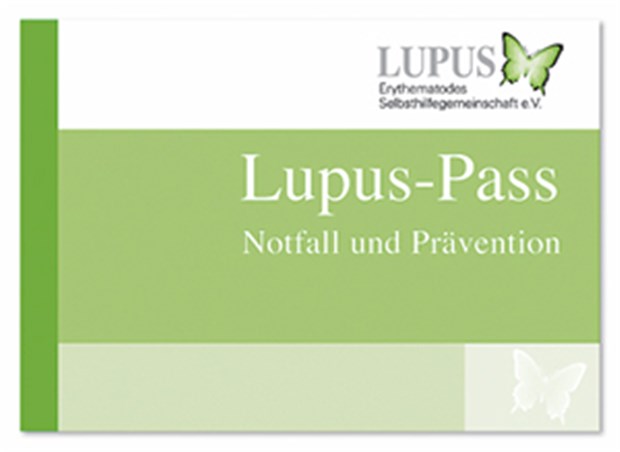 Lupus-Präventions-Pass soll zum Herzschutz beitragen Vorderseite des Lupus-Präventions-Passes.