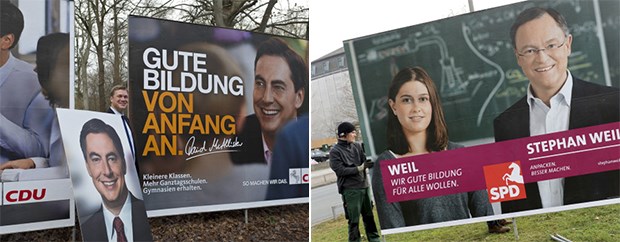 Wahlkampf ohne Gesundheit Wahlplakate der CDU in Niedersachsen: Die Partei setzt ganz auf den bisherigen Landesvater David McAllister.