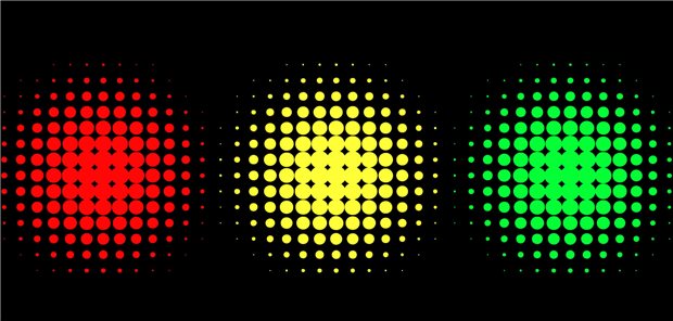 Ampel auf die Seite gedreht