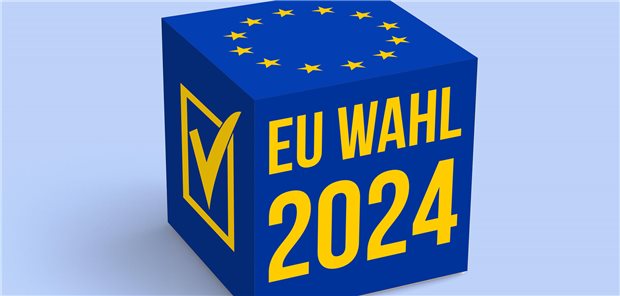 Würfel mit der Aufschrift &quot;EU Wahl 2024&quot;