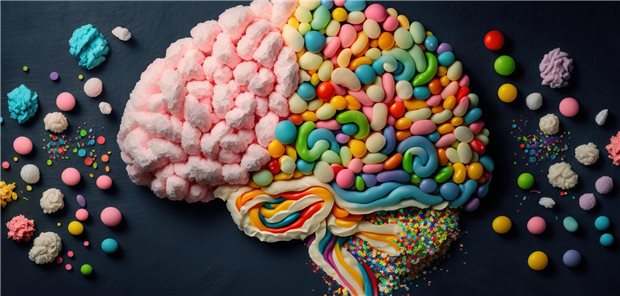Ein Gehirn aus Süßigkeiten
