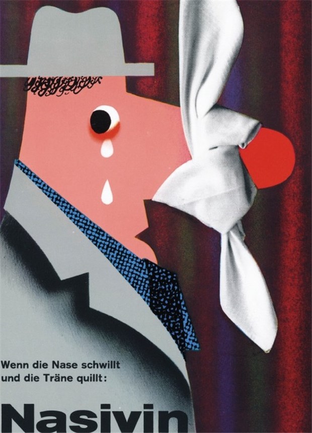 Werbung aus den Gründerjahren Werbeplakat aus den 60er Jahren zum Schnupfenmittel Nasivin.