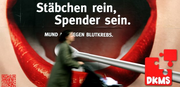 Rekordjahr für die DKMS Werbung für die Knochenmarkspende.