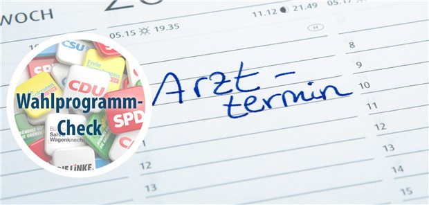 In einem Kalender steht das Wort Arzttermin eingetragen.