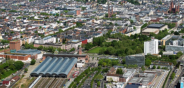 Kein Fahrverbot in Wiesbaden Wiesbaden aus der Luft.