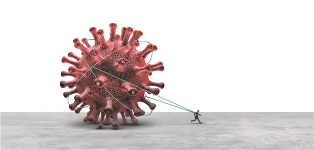 Wird nach einer Infektion immer wieder einmal zu einer irgendwie dauerhaften Bremse: das Corona-Virus SARS-CoV-2.
