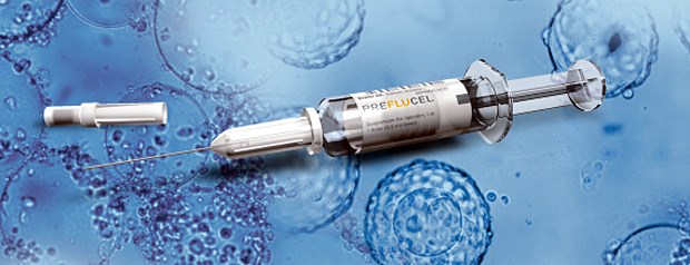 Wird nicht in Hühnereiern, sondern in Verozellen (im Hintergrund) produziert: der Grippeimpfstoff PREFLUCEL.