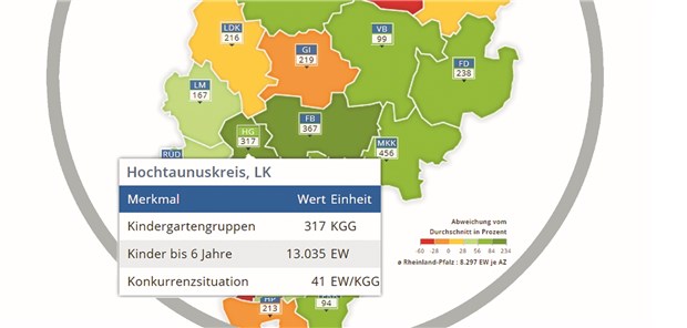 Wo gibt es wie viele Kindergartenplätze: Unsere Karte des Monats zeigt es.