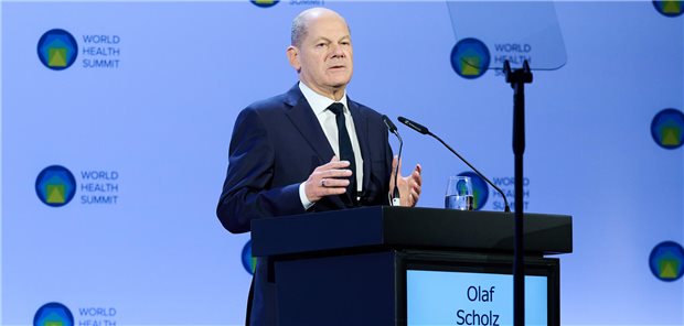 Zehn Millionen Leben im Jahr retten: Kanzler Olaf Scholz gibt große humanitäre Ziele für die Weltgesundheitsorganisation aus.