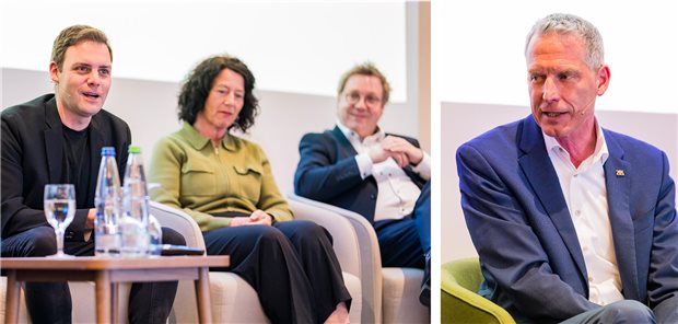 Zeigten sich als Unterstützer der Hausarztzentrierten Versorgung in Baden-Württemberg (v.l.n.r.): Florian Wahl (SPD), Petra Krebs (Grüne), Dr. Michael Preusch (CDU) und Jochen Haußmann (FDP) beim Hausärztinnen- und Hausärztetag in Stuttgart.