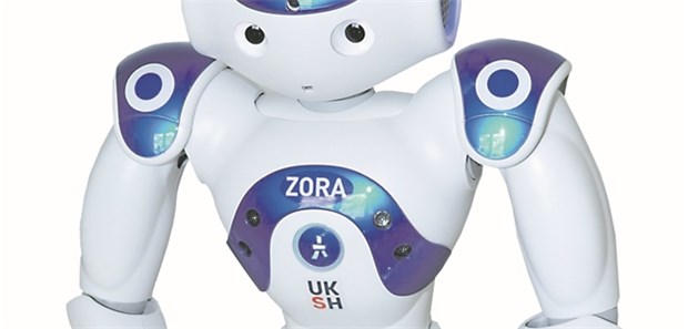 Zora bringt Patienten einer Kinderklinik zum Lachen Zora ist ein humanoider Roboter, der am UKSH zum Einsatz kommt. Dirk Schnack