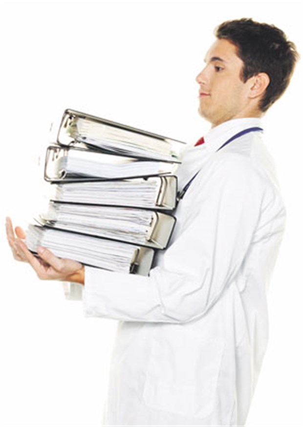Dokumentation, Abrechnung, Formulare: Bürokratie belastet Zuviel Zeit für Bürokratie statt für Patienten.