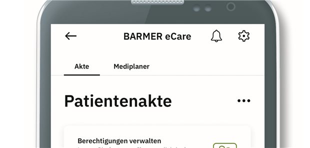 Aus Patientensicht: Der Weg zur elektronischen Patientenakte „eCare“ der Barmer auf dem Handy: Noch können nicht viele Ärzte die elektronische Patientenakte füllen.