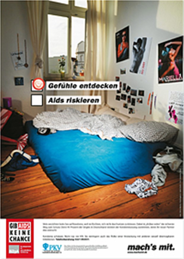 "Tina, wat kosten denn die Kondome?" "mach’s mit" - eine Kampagne, die Aufsehen erregte.
